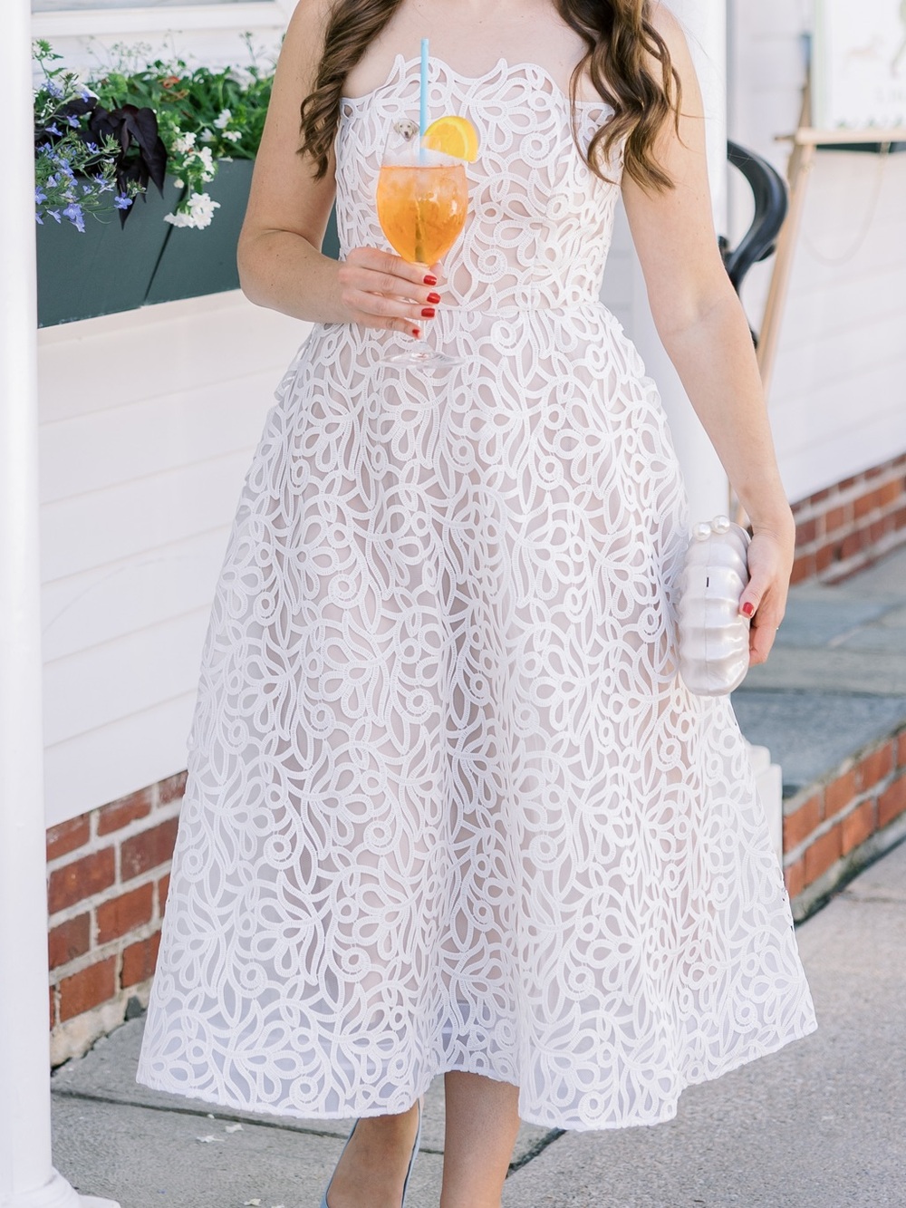 MILLY Petunia Strapless Embroidered Lace Gown